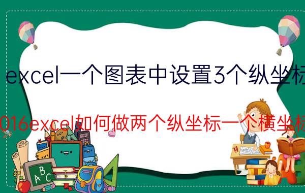 excel一个图表中设置3个纵坐标 2016excel如何做两个纵坐标一个横坐标？